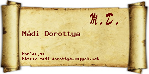 Mádi Dorottya névjegykártya